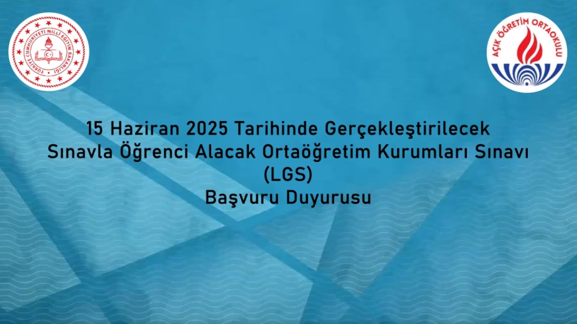15 Haziran 2025 tarihinde gerçekleştirilecek Sınavla Öğrenci Alacak Ortaöğretim Kurumlarına İlişkin Merkezî Sınav (LGS) başvurusu başlamıştır.